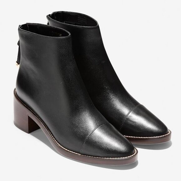 Cole Haan Waterproof Winnie Grand Booties Winter Boots Short Chunky Block Heel 9 - Picture 1 of 13